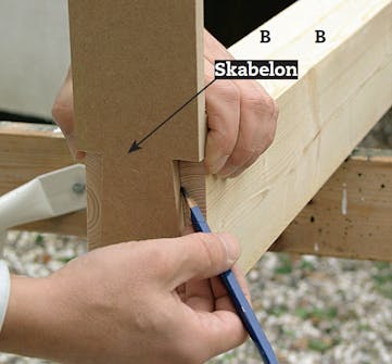 Glastag: En skabelon gør det lettere at strege tapsamlingens form ens op på begge emner. Glastag: En skabelon gør det lettere at strege tapsamlingens form ens op på begge emner.